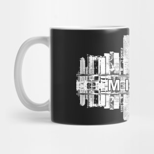 Miami skyline in black and white Mug